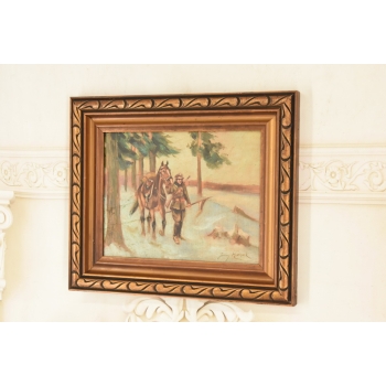 Jerzy Kossak - Żołnierz Wracający z Wojny - Polski Obraz Olejny