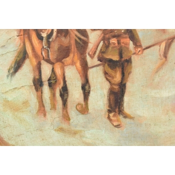 Jerzy Kossak - Żołnierz Wracający z Wojny - Polski Obraz Olejny