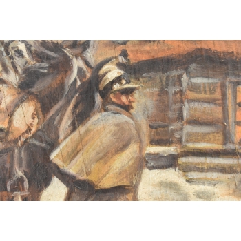 Jerzy Kossak - Polscy Żołnierze Wracający z Wojny - Polski Obraz Olejny