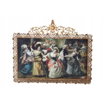 Obraz Tkanina - Piękna Arystokracja - BAROKOWA RAMA Z BRĄZU 157x126cm
