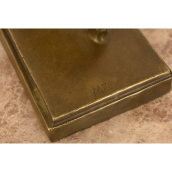 Podpórka do Książek - Satyr - Solidna Figura z Brązu Sygnowana