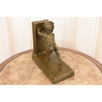 Podpórka do Książek - Satyr - Solidna Figura z Brązu Sygnowana