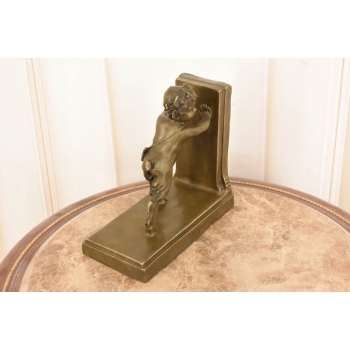 Podpórka do Książek - Satyr - Solidna Figura z Brązu Sygnowana