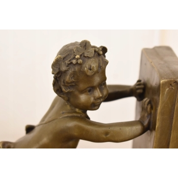 Podpórka do Książek - Satyr - Solidna Figura z Brązu Sygnowana