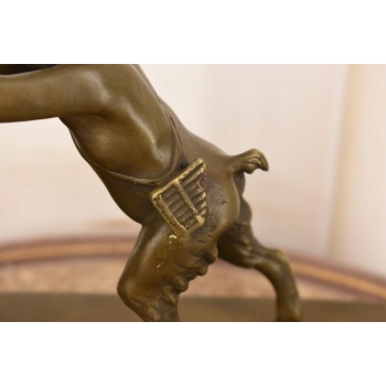 Podpórka do Książek - Satyr - Solidna Figura z Brązu Sygnowana