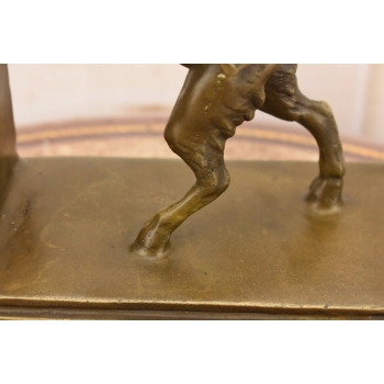 Podpórka do Książek - Satyr - Solidna Figura z Brązu Sygnowana