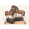 Dwa Dzikie Galopujące Konie Koniki - KOŃ - Figury z Brązu