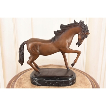 Dwa Dzikie Galopujące Konie Koniki - KOŃ - Figury z Brązu
