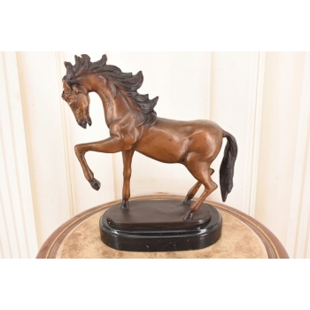 Dwa Dzikie Galopujące Konie Koniki - KOŃ - Figury z Brązu