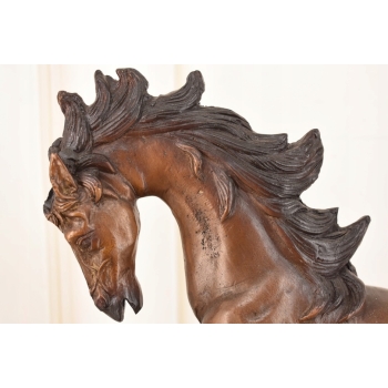 Dwa Dzikie Galopujące Konie Koniki - KOŃ - Figury z Brązu