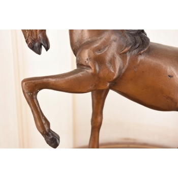 Dwa Dzikie Galopujące Konie Koniki - KOŃ - Figury z Brązu