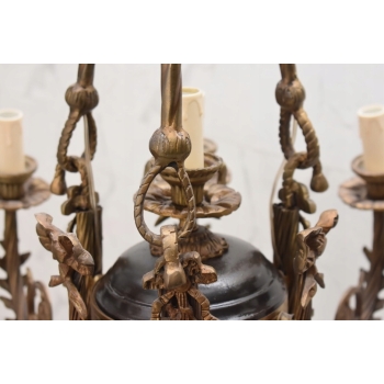 Żyrandol z Brązu Królewska Lampa Sufitowa Styl Barokowy