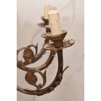 Żyrandol z Brązu Królewska Lampa Sufitowa Styl Barokowy