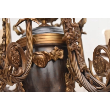 Żyrandol z Brązu Królewska Lampa Sufitowa Styl Barokowy