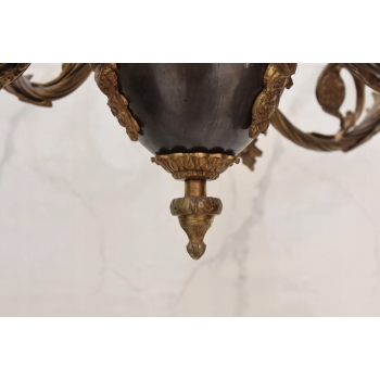 Żyrandol z Brązu Królewska Lampa Sufitowa Styl Barokowy