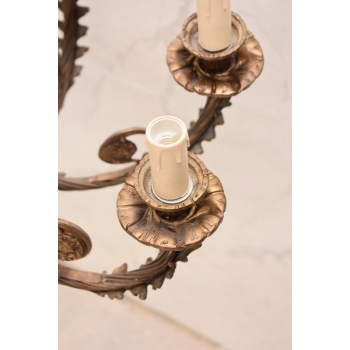 Żyrandol z Brązu Królewska Lampa Sufitowa Styl Barokowy