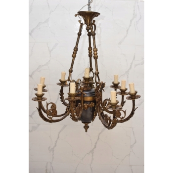 Żyrandol z Brązu Królewska Lampa Sufitowa Styl Barokowy