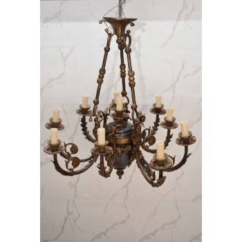 Żyrandol z Brązu Królewska Lampa Sufitowa Styl Barokowy