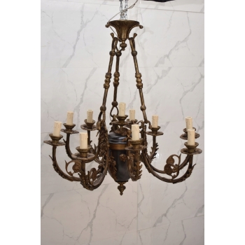 Żyrandol z Brązu Królewska Lampa Sufitowa Styl Barokowy