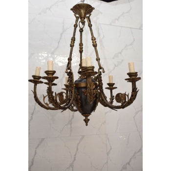 Żyrandol z Brązu Królewska Lampa Sufitowa Styl Barokowy