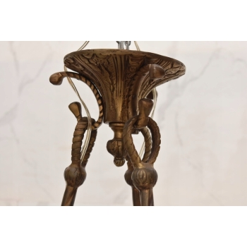 Żyrandol z Brązu Królewska Lampa Sufitowa Styl Barokowy