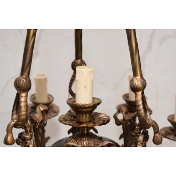 Żyrandol z Brązu Królewska Lampa Sufitowa Styl Barokowy