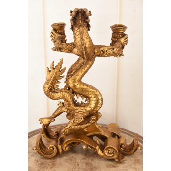 Smok Japoiński Świecznik Dwuramienny - Figura - Prezent