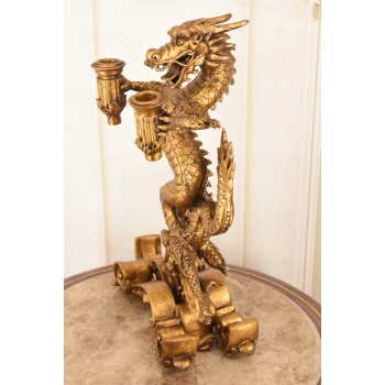 Smok Japoiński Świecznik Dwuramienny - Figura - Prezent