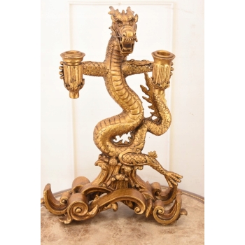 Smok Japoiński Świecznik Dwuramienny - Figura - Prezent