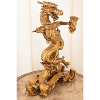 Smok Japoiński Świecznik Dwuramienny - Figura - Prezent