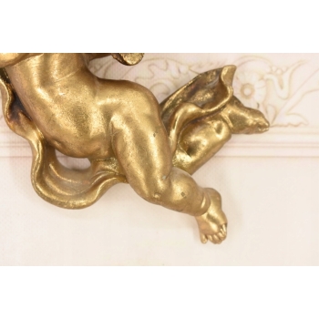 Dwa Grające Złote Anioły - Amory - Dekoracja Ścienna Do Zawieszenia Ozdoba