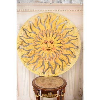 Kolorowy Okrągły Dekor Ścienny - Słońce - Dekoracja Wisząca - Ozdoba