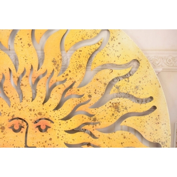 Kolorowy Okrągły Dekor Ścienny - Słońce - Dekoracja Wisząca - Ozdoba