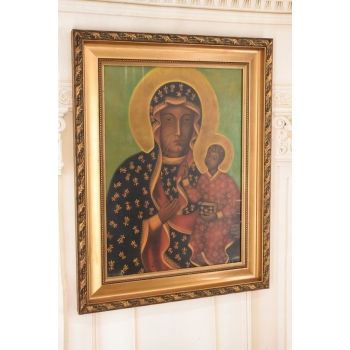 Styka - Matka Boska Częstochowska - Maryja z Jezusem - Biblia Obraz Olejny