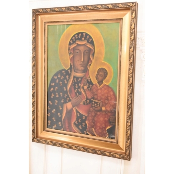 Styka - Matka Boska Częstochowska - Maryja z Jezusem - Biblia Obraz Olejny