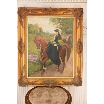 Juliusz Kossak - Kobieta Jadąca Na Koniu - Arystokratka Polski Obraz Olejny