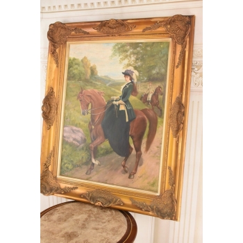 Juliusz Kossak - Kobieta Jadąca Na Koniu - Arystokratka Polski Obraz Olejny