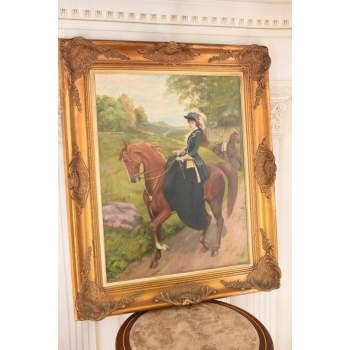 Juliusz Kossak - Kobieta Jadąca Na Koniu - Arystokratka Polski Obraz Olejny