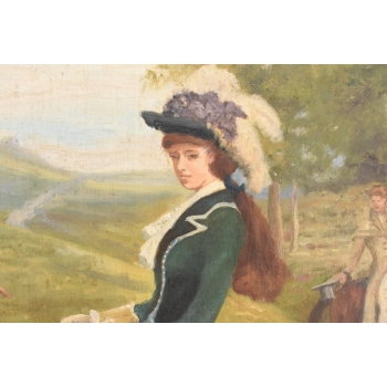 Juliusz Kossak - Kobieta Jadąca Na Koniu - Arystokratka Polski Obraz Olejny