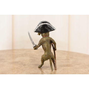 Figura Psa Pirata - Pirat z Szablą Pies Rzeźba z Brązu Styl Vienna Kolekcja