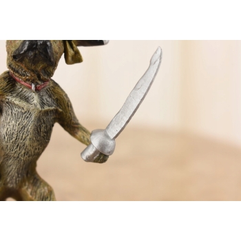 Figura Psa Pirata - Pirat z Szablą Pies Rzeźba z Brązu Styl Vienna Kolekcja