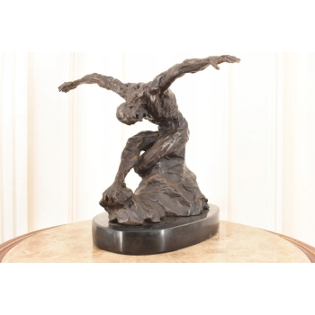Nowoczesna Rzeźba Mężczyzny w Tańcu - Akrobata - Figura z Brązu - Ozdoba