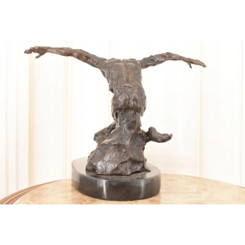 Nowoczesna Rzeźba Mężczyzny w Tańcu - Akrobata - Figura z Brązu - Ozdoba