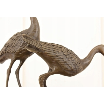 Dwie Czaple z Brązu - Figura Rzeźba Czapla - Ptak Brąz - Dekoracja