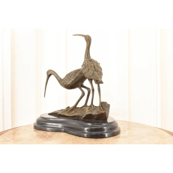 Dwie Czaple z Brązu - Figura Rzeźba Czapla - Ptak Brąz - Dekoracja