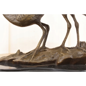 Dwie Czaple z Brązu - Figura Rzeźba Czapla - Ptak Brąz - Dekoracja