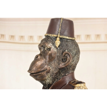 Małpa w Stroju Lokaja - Małpa Kelner z Taca - Figura Rzeźba - Ozdoba 100 cm