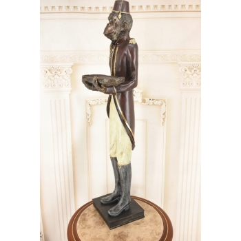 Małpa w Stroju Lokaja - Małpa Kelner z Taca - Figura Rzeźba - Ozdoba 100 cm