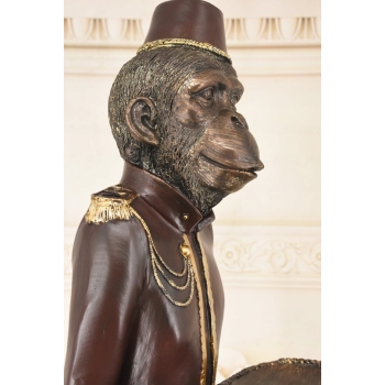Małpa w Stroju Lokaja - Małpa Kelner z Taca - Figura Rzeźba - Ozdoba 100 cm