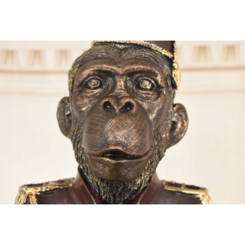 Małpa w Stroju Lokaja - Małpa Kelner z Taca - Figura Rzeźba - Ozdoba 100 cm